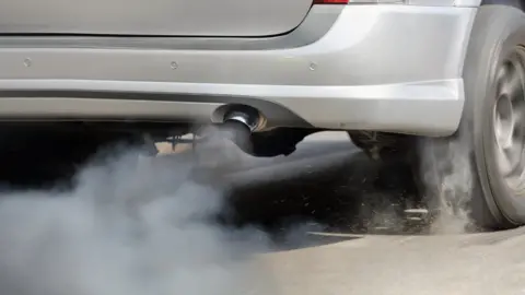 A close up of a car exhaust