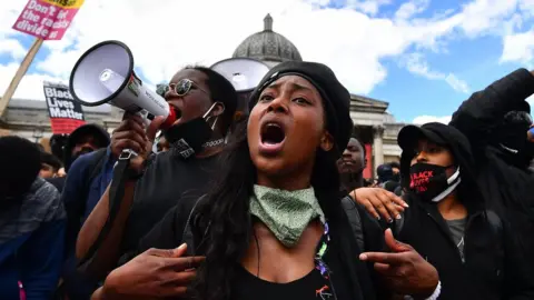 PA Media People participating in a Black Lives Matter protest