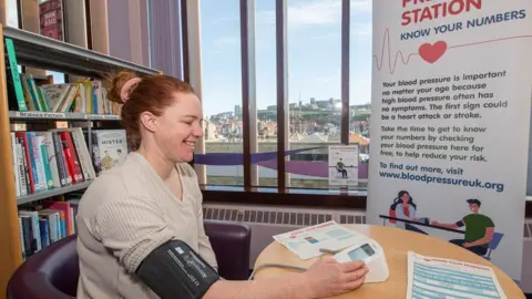 North Yorkshire Council A person having their blood pressure taken