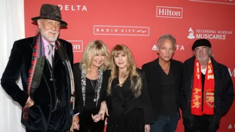 PA Media L to R: Mick Fleetwood, Christine McVie, Stevie Nicks, Lindsey Buckingham and John McVie