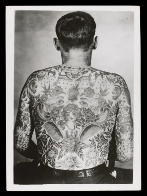 Neil Hopkin-Thomas/Amgueddfa Cymru One of Jessie's tattoos on a man's back