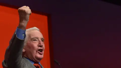 PA Media Dennis Skinner in Brighton in 2017