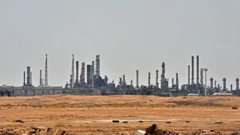 Getty Images An Aramco oil facility near al-Khurj