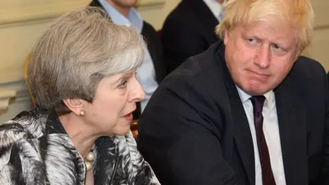 PA Boris Johnson with Theresa May