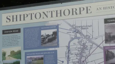 A Shiptonthorpe information sign. It includes key points of the village and a map.