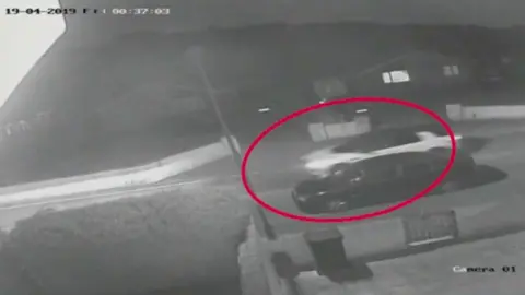 North Wales Police CCTV footage of a Land Rover travelling along Porthdafarch Road