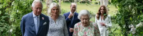 Getty Images Senior royals at the Eden Project in June 2021