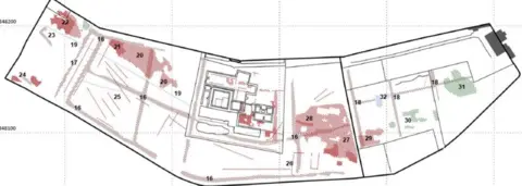 Cameron Archaeology Ltd Drawing from geophysical survey of area around Deer Abbey