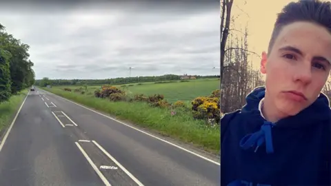 Crash scene and Connor Aird