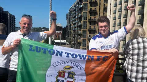 Ollie Bayliss/BBC Luton Town fans at Wembley