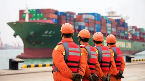Getty Images Chinese dock workers
