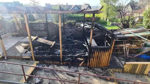 David Young Fire damage to Clevedon's Men Shed