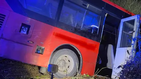 Bus crash at Fraddon