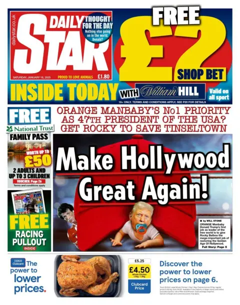 Halaman depan Daily Star pada 18 Januari 2025