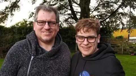 Desree Pether Robert Pether pictured with his son before his arrest
