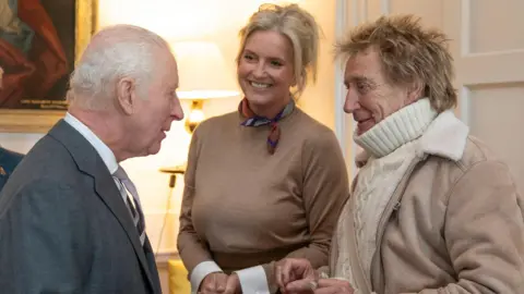 King Charles, Penny Lancaster and Sir Rod Stewart