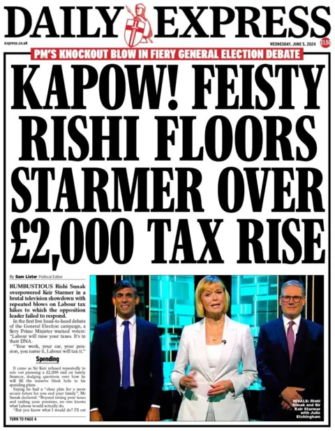The front of the Daily Express