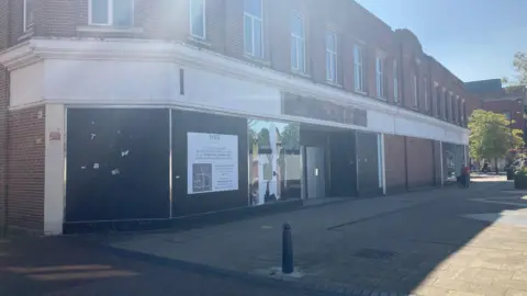 A view of the empty former M&S store in Crewe, Cheshire.
