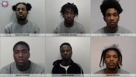 GMP Mugshots of the six gang members