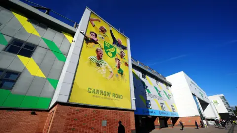 A general view of Carrow Road South Stand