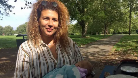 Enas and baby in the park