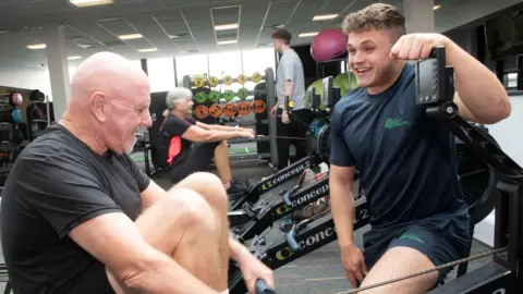 North Yorkshire Council A man working out at Selby Leisure Centre