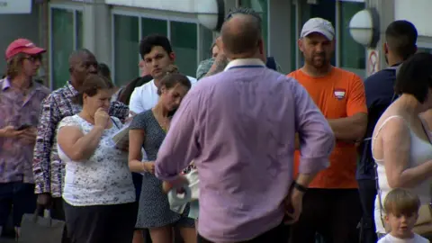 Queues outside the Passport Office