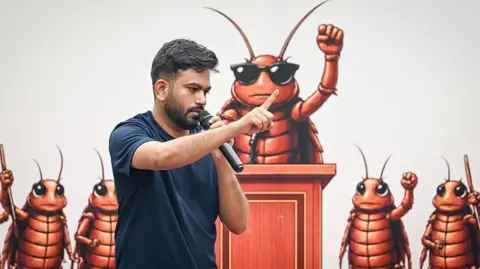 Getty Images Cockroach Janta Party founder Abhijeet Dipke