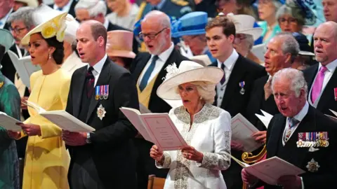 PA Media Duchess of Cambridge, the Duke of Cambridge, the Duchess of Cornwall and the Prince of Wales