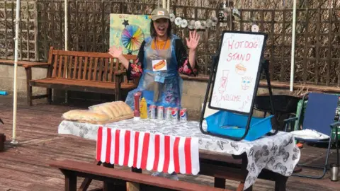 National Autistic Society makeshift hot-dog stand