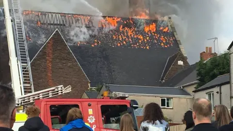 Joshua Bertie Bethel Community Church in Newport on fire