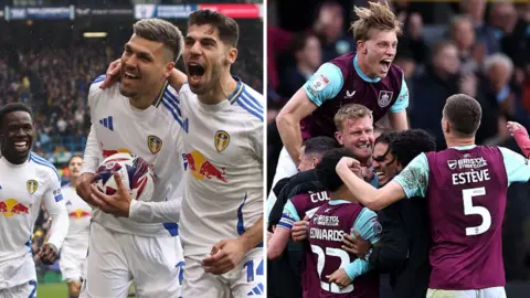 Leeds and Burnley celebrate