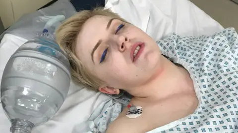 Natasha Coates Natasha Coates in hospital after a bad allergic reaction