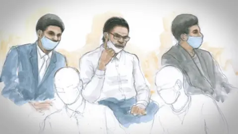 Helen Tipper (L-R) Tahjgeem Breakenridge, Kieron Donaldson and Michael Ugochukwu