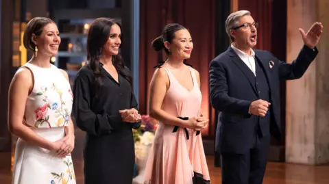 Paramount Meghan, Duchess of Sussex, during her appearance as a guest on MasterChef Australia. Also seen, are Judges Jean-Christophe Novelli, Poh Ling Yeow, and Sofia Levin