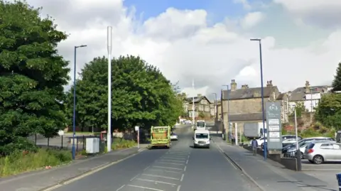 Two phone masts on Whetley Hill in Bradford