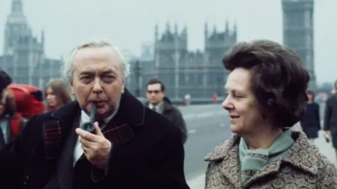 Getty Images Harold Wilson was married to his wife Mary for 55 years