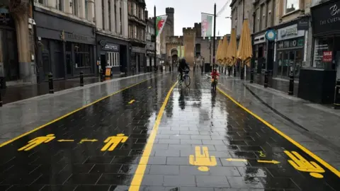 PA Media Quiet street in Cardiff