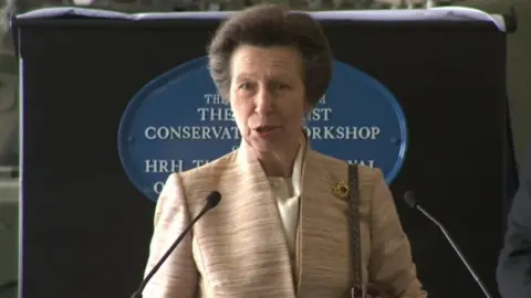 BBC Princess Anne officially opening the workshop