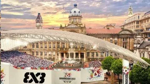 Birmingham City Council Artist's impression of Victoria Square, Birmingham, during the 2022 Commonwealth Games