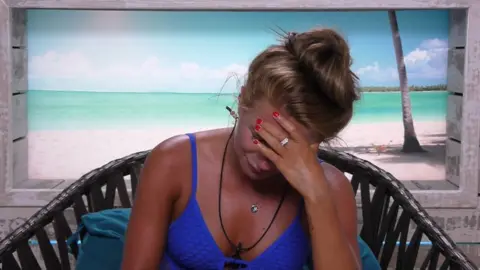 ITV Dani Dyer crying in the Love Island villa