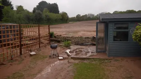 Ms Pinfold's garden following the flood