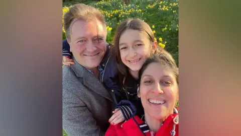 Nazanin Zaghari-Ratcliffe with husband Richard Ratcliffe and daughter Gabriella