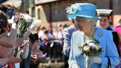 Getty Images Queen Elizabeth II at Matlock Station in 2014