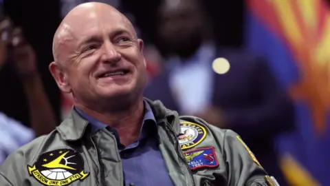 Senator Mark Kelly at a campaign event in Phoenix, Arizona in 2022