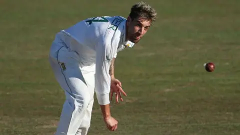 Duanne Olivier delivers the ball during a game for South Africa