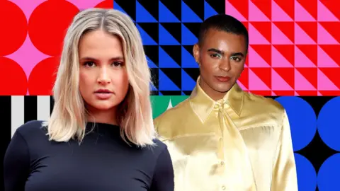 A composite image of Molly Mae and Layton Williams