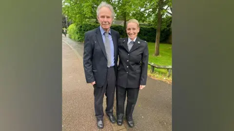 Cambridgeshire Police Brian Kinealy with PC Hannah Wheatley