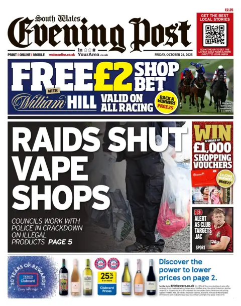Wales' papers: Six found guilty of rioting and vape shop raids