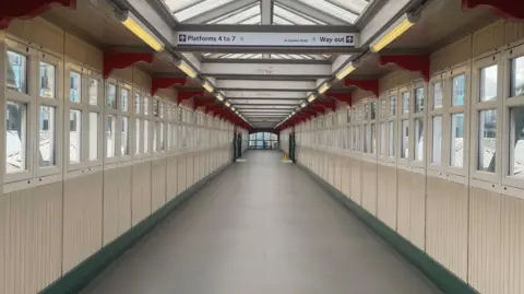 A bridge over a railway line